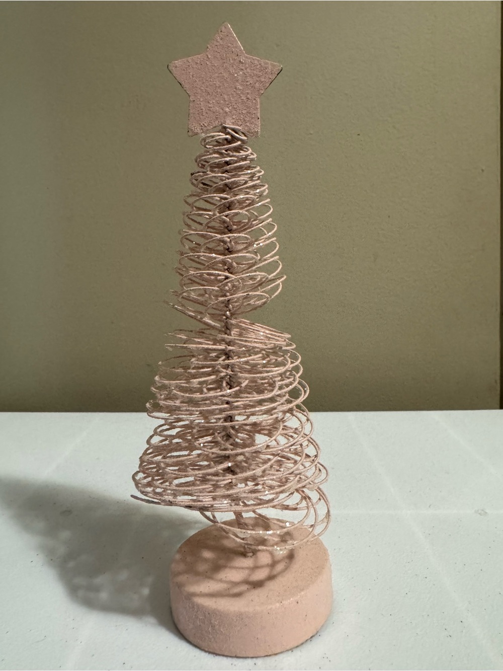Christmas Small Pink Glittery Tabletop Tree